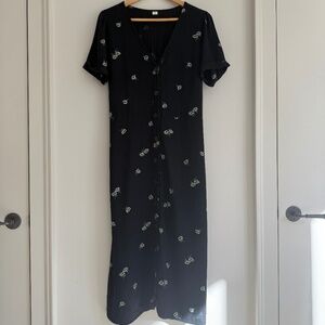 Old Navy Ditsy Floral Linen Blend Button Down Dress Size L